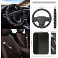thumbnail image 3 of Jeiento Horse 12 Pack Car Accessories with Front Seat Cover Steering Wheel Cover Seatbelt Cover Armrest Mat Trash Can Mount Pocket Cup Holder Rearview Mirror Cover Keychain Car Decor America Flag, 3 of 7