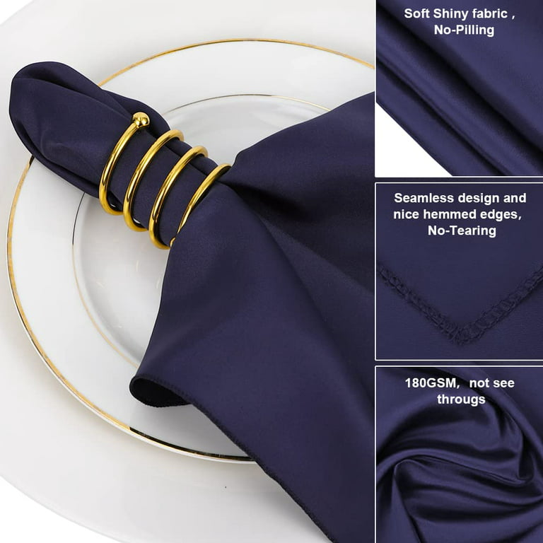 with Hemmed Edges for Wedding Party Satin Cloth Napkins Dinner Table Napkins