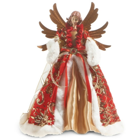 Raz Imports Red and Gold Angel Christmas Tree Topper 17.5 Inch