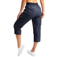 thumbnail image 7 of Linen Pants Women Elastic High Waisted Straight Leg Lace Hem Pants Casual Slacks Summer Beach Vacation Trousers with Pockets, 7 of 7