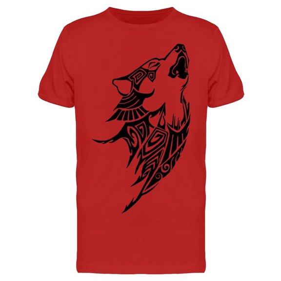 Silhouette Wolf Howl Head Tee Men's -Image by Shutterstock