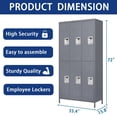 thumbnail image 5 of 3 Door 72"H Metal Lockers With Lock for Employees,Storage Locker Cabinet for Home Gym Office School Garage,Gray, 5 of 10