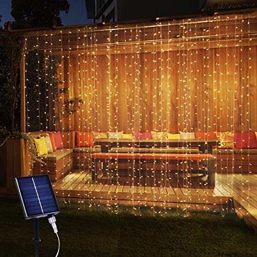 Luces de cortina solares XINXIANLIAN 300 LED IP65 a prueba de agua