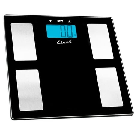 Escali - Body Fat, Water, Muscle Mass Digital Bathroom Scale USHM180G Black Glass