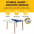 thumbnail image 4 of Blue Christmas Tree Table Cloths for 3 Foot Rectangle Tables, Xmas Reindeer Modern Abstract Art Patio Waterproof Elastic Fitted Tablecloths, Washable Rectangular Table Cover for Camping, 4 of 8