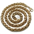 thumbnail image 4 of MENS 6MM Gold/Black/Silver 16"~36" Stainless Steel Wheat Braided Chain Necklace, 4 of 6