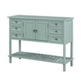 thumbnail image 2 of INCLAKE 45.2 Inch Console Table for Entryway, Wood Accent Buffet Table with 6 Drawers and 1 Storage Cabinet, Modern Kitchen Sideboard for Living Room, Hallway, Kitchen, Sage, 2 of 7