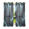 thumbnail image 6 of Yayeee Window Curtains Set of 2 for Living Room Light Filtering 63"x42", Lightning Pattern, 6 of 7