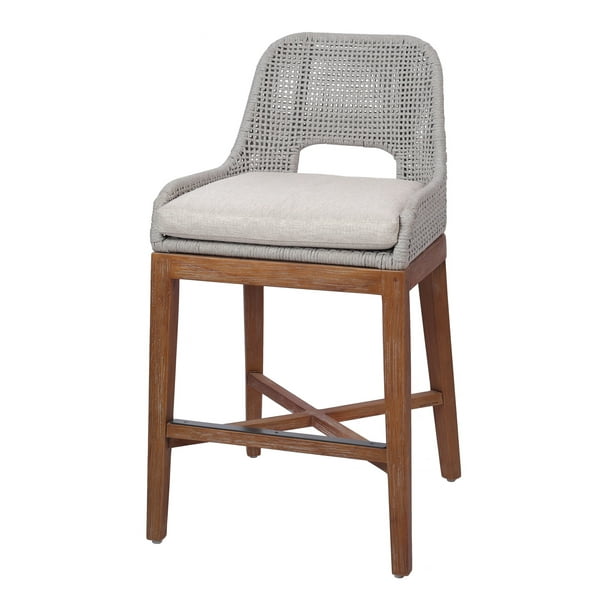 Margot Rope Weave Counter Stool Gray, Lillian August Counter Stools Rope