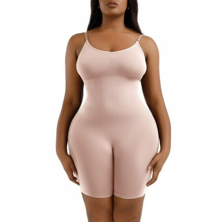 

Xmarks Seamless Full Body Shaper for Women Tummy Control Fajas Shapewear Bodysuit Butt Lifter Thigh Slimmer Spaghetti Strap Jumpsuit Compression Shapewear