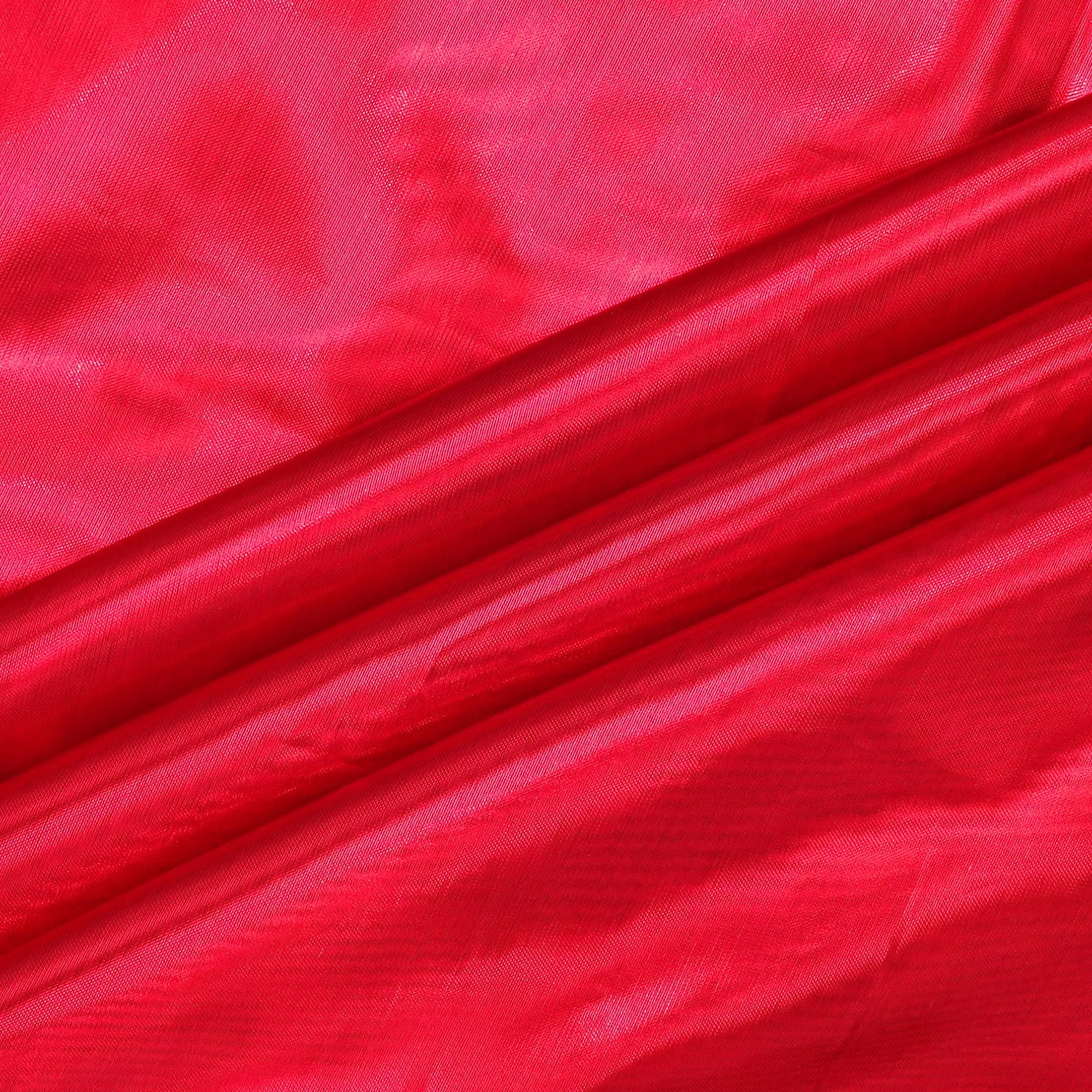 Hello Hobby 59” x 72” 73% Metallic 27% Polyester Tissue Lame 2 Yard Precut Fabric, Red, 59" Wide for Sewing & Crafting