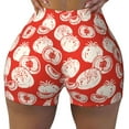 thumbnail image 2 of Haiem Tomatoes No Front Seam Biker Shorts for Women Yoga Workout Gym Bike Shorts with Tummy Control Moisture-Wicking-Small, 2 of 9