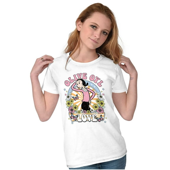 Cute Olive Oyl Cartoon Flower Love Women's T Shirt Ladies Tee Brisco Brands S