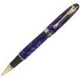 thumbnail image 1 of Abcsea Stylo à Bille Roulante Style Classique Bordure Dorée - Fleur Bleue, 1 of 5
