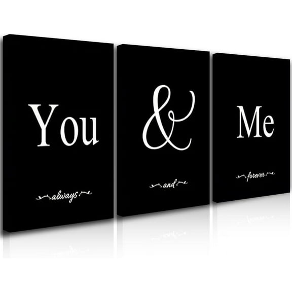 Set of 3 Framed Farmhouse You and Me Wall Art Above Bed Wall Decor for Bedroom Decor Wall Art Black and White Bedroom Wall Decor Above Bed Wall Decor Pictures for Bedroom Wall Decor 12"x16"