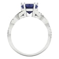 thumbnail image 4 of 2.1ct heart cut blue sapphire 18k white gold Bridal Wedding Engagement Promise Anniversary Ring for Women size 9.75, 4 of 7