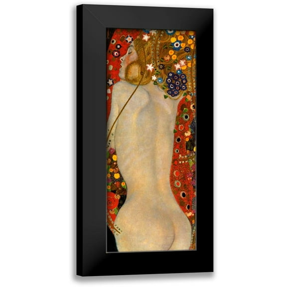 Klimt, Gustav 8x14 Black Modern Framed Museum Art Print Titled - Sea Serpents IV