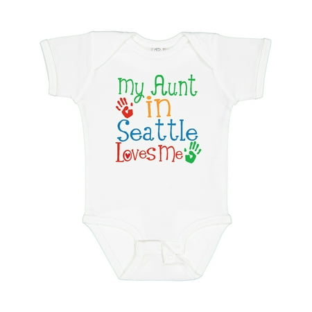 

Inktastic My Aunt in Seattle Loves Me Gift Baby Boy or Baby Girl Bodysuit