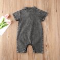 thumbnail image 4 of Coduop Newborn Baby Boys Girls Denim Bodysuit Sleeveless Bodysuit Jeans Romper, 4 of 6