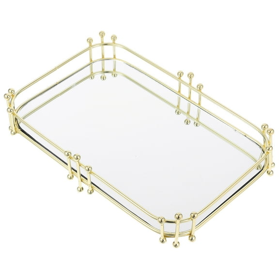 Raindrops Multi-Functional Vanity Tray For Dresser Makeup Organizer And Decorative Plate For Bathroom Iron Storage Holder Versatile Display Tray For Perfume Skincare And Jewelry