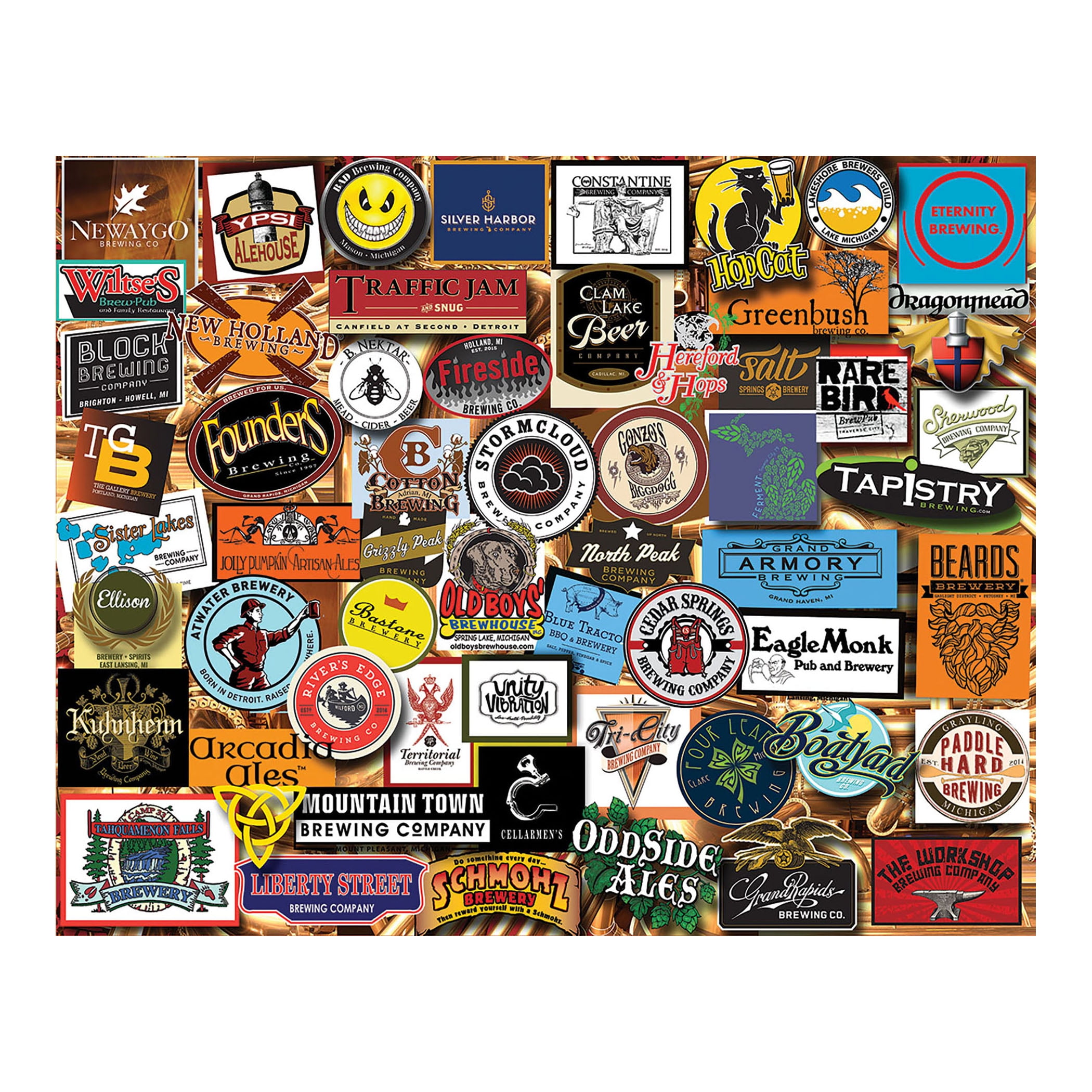 White Mountain BEER LABELS Puzzle 1000 Piece 24” x 30" SEALED & NEW! FAST SHIP 