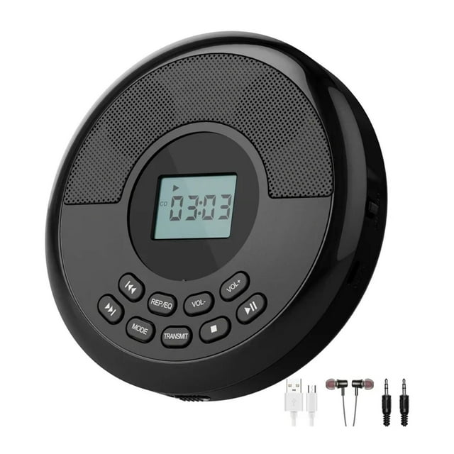 Bluetooth CD Player Portable Rechargeable with Speakers & Headphones Walkman MP3 Player ,Bluetooth Transmitter 5.0