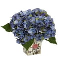 thumbnail image 2 of Nearly Natural Hydrangea Artificial Flower Arrangement with Floral Planter, Pink, 2 of 4