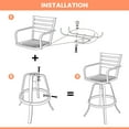 thumbnail image 5 of Pellebant Set of 2 Outdoor Cast Aluminum Swivel Bar Stool with Cushion in Red, 5 of 9