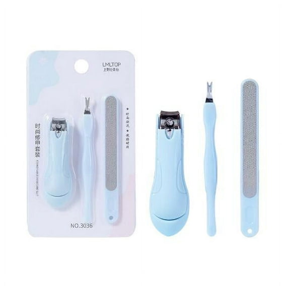 3 PCS = 1 Set Finger Care Stainless Steel Kit Fingernail Toe Nail Clipper / Dead Skin Pusher / Nail File