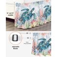thumbnail image 3 of Coastal Turtle Wrap Around Bed Skirts for Queen Bed 18" Drop,Bed Skirt with Adjustable Elastic Belt Dust Ruffle Bed Valance for Bedroom Hotel Nautical Ocean Coral Jellyfish Seashells Bed Frame Cover, 3 of 7