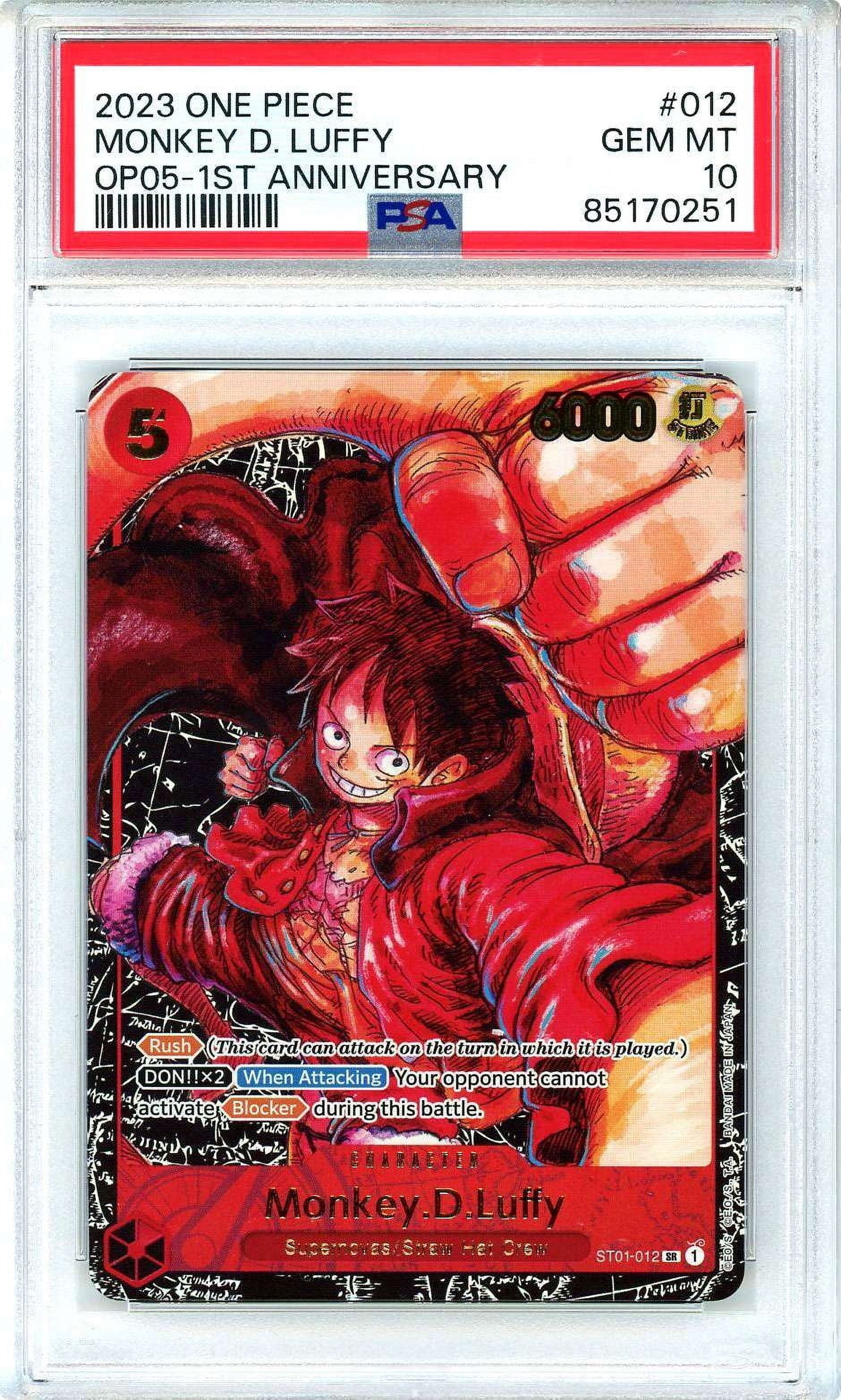 Banadai One Piece Awakening Luffy PSA 10 Card for Office - Walmart