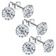 thumbnail image 1 of Aretes de broquel VenDepot con Cristal de Zirconia DiamLux3 3 Pzas 3mm Plata Metal, 1 of 2