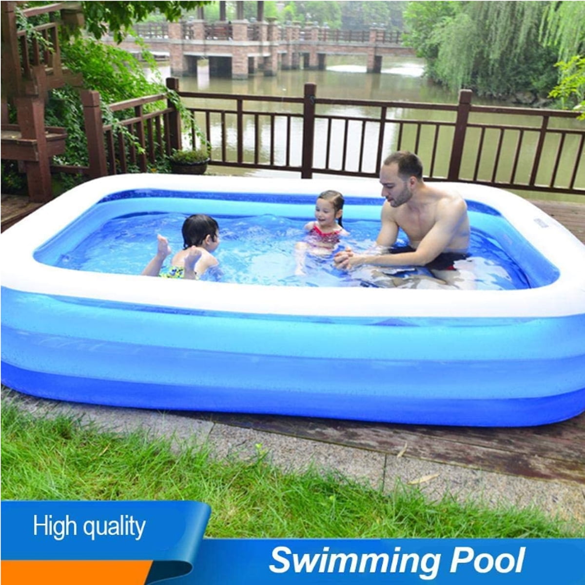 Inevnen Inflatable Pool for Kids and Adults Family Swimming Pool for Outdoor, Garden, Backyard, Summer Water Party