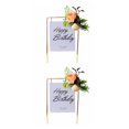 thumbnail image 4 of Adornos acrílicos Para pastel Naiovety Feliz Cumpleaños Flores Rosas Decoración Blanco Cuadrado 2Conjunto, 4 of 6