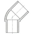 thumbnail image 3 of Lesso America 427-080 (12 Pack), Plumbing, PVC Pipe Fitting , 45°Street Elbow , SCH40, 8", 3 of 3
