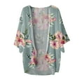 thumbnail image 4 of Fall Saving Clearance AXXD Bathing Suit Cover Up for Women Kimono Summer Floral Print Puff Sleeve Loose Trendy Tops, 4 of 4