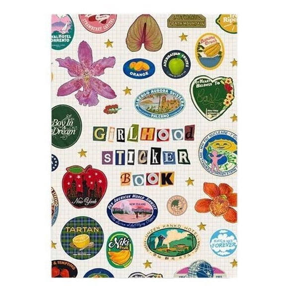 Girlhood Sticker Book DIY Handbook Decorative Scrapbook Stickers Aesthetic Stationery Supplies for Kids Journals