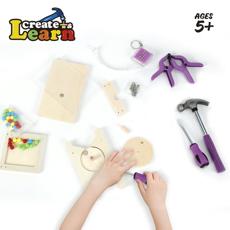 Create & Learn Brand Kids DIY Children Project Kit with Real Tools &  Project's Belt