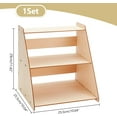 thumbnail image 3 of 2-Tier Retail Table Display Stand Detachable Wooden Display Shelf Portable Retail Wooden Display Riser for Retail Table Top Counter Top Craft Shows Farmers Market Burlywood DIY, 3 of 6