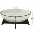 thumbnail image 3 of DecMode 18" x 8" Clear Glass Kitchen Serving Bowl with Black Wooden Base, 1-Piece, 3 of 8