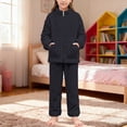 thumbnail image 2 of Coerni Boys Fuzzy Furry Outfits Cozy 2 Piece Zipper Pullover Sweatshirt and Jogger Pants Girl Winter Warm Thermal Set Tracksuit, 2 of 5