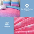 thumbnail image 4 of NTBED Gradient Glitter Bedding Set for Girls Queen Size Colorful Rainbow Galaxy Comforter Set Pink Blue 6Pcs Bed in a Bag, 4 of 5