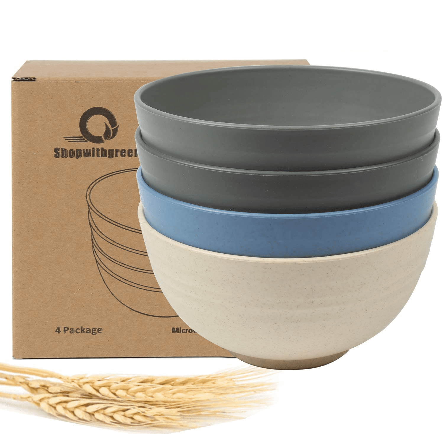 Unbreakable Cereal Bowls Sets 4 Microwave Safe for Rice,Soup Bowls 
