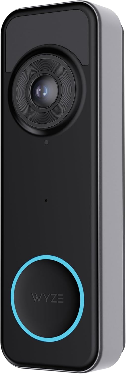 Wyze Video Doorbell Camera, 2K HD Plus, Wireless, Black