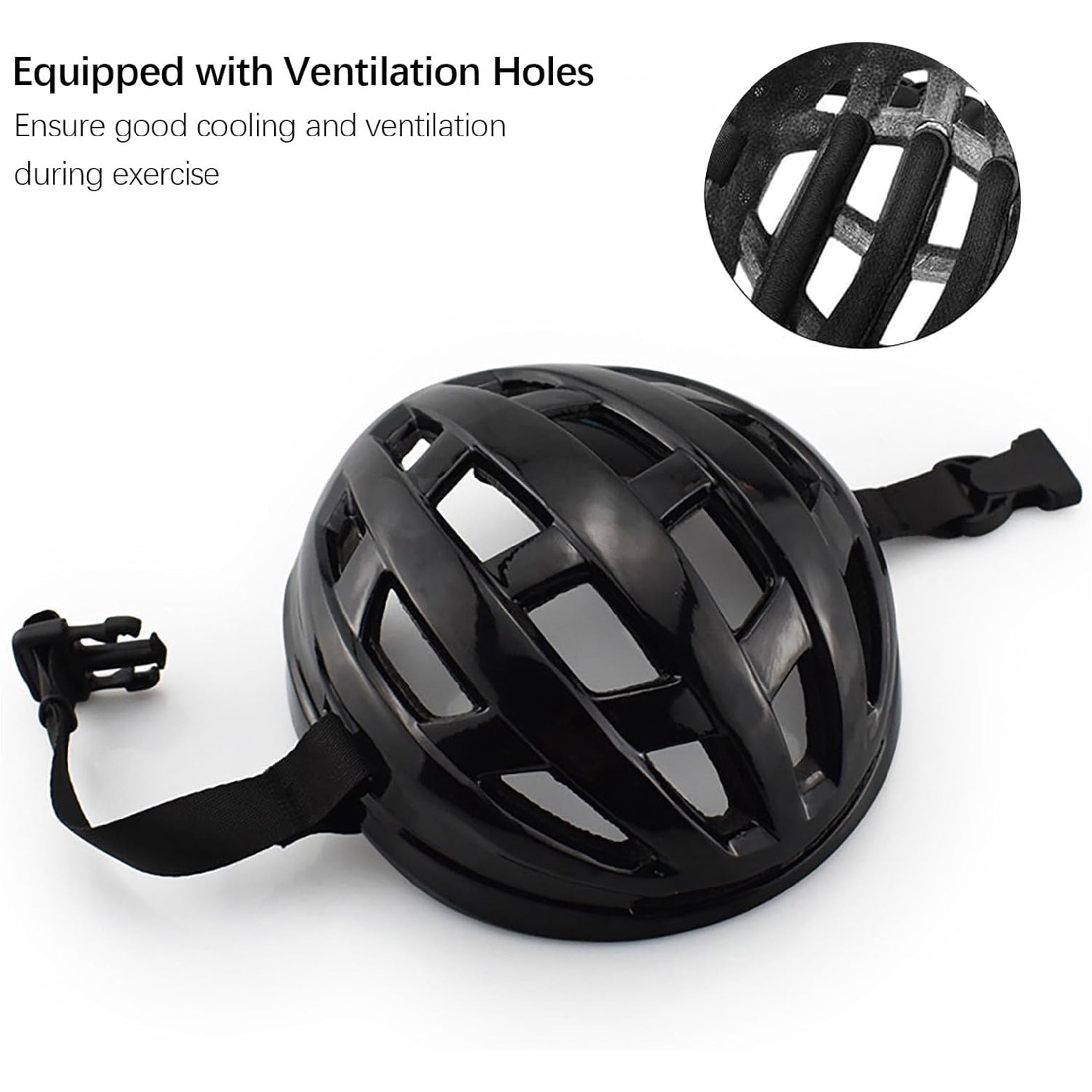 UOSIA Dog Helmet Pet Hat for Cats Dog Motorcycle/Bike Helmet Outdoor Riding,S,Black