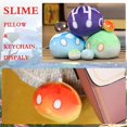 thumbnail image 4 of 2PC Fire Slime Plush Pillow with Keychain, Slime Stuffed Animal Toys, Water, 4 of 6