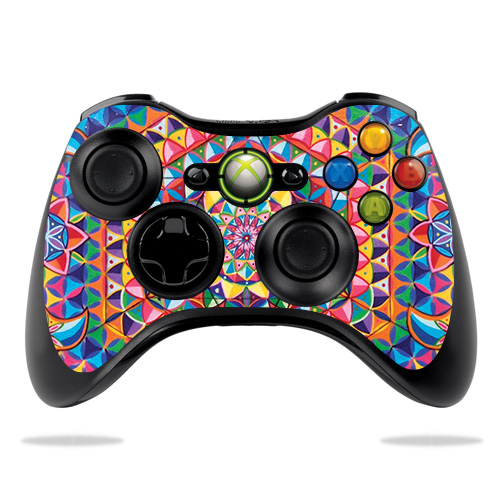 Skin Decal Wrap for Microsoft Xbox 360 Controller Rainbow Kaleidoscope