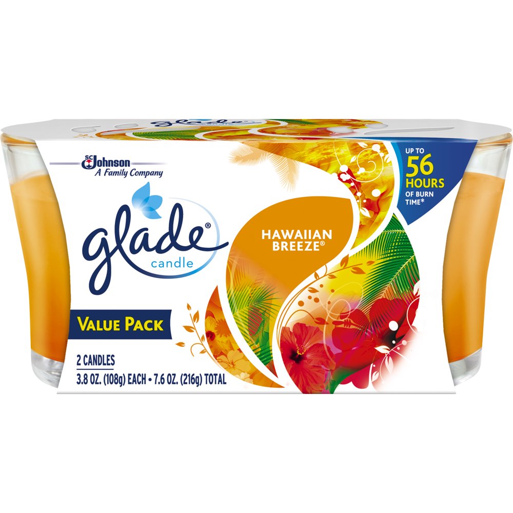 Glade Candle, Hawaiian Breeze, 3.8 oz. (Pack of 2)