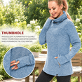 Women's Grayish Blue Small Running Fleece Pullover with Thumb Holes and ...