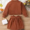 thumbnail image 7 of Odeerbi Girls Plaid Skirt Button Up Boho Tops Set Little Girls Clothes Sibomian Style Buttons Top + Personalized 2025 Fashion Skirt Light Brown Set Brown 7-8 Years, 7 of 7